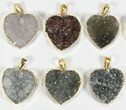 Lot: Druzy Amethyst Heart Pendants - Pieces #78433-1